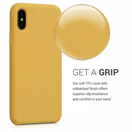 Apple iPhone X / iPhone XS tok, szilikon, sárga, 42495.143