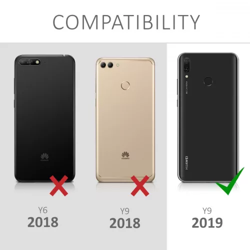 Huawei Y9 (2019) borítója, polikarbonát, piros, 48889.36