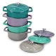 Navaris 4 darab mini öntöttvas edénykészlet, 10,5 cm, 290 ml, sütő- és főzőlaphoz, 49079.04.01
