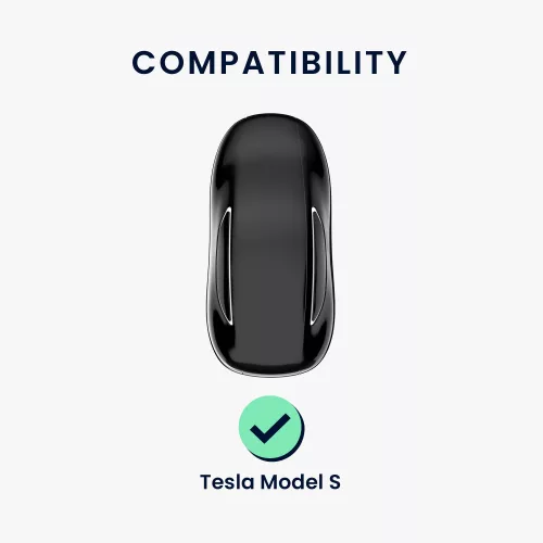 Tesla autókulcs fedél - Model S - Smart Key, kwmobile, szilikon, fekete, 49066.01