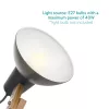 Lampa de masa Navaris, birou din lemn, 38 cm, design minimalist, gri/gri inchis, lemn