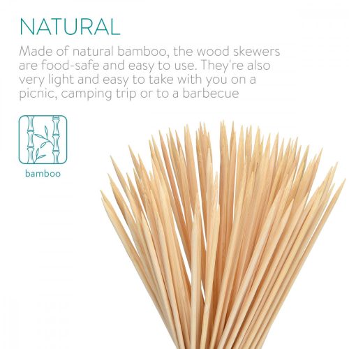 100 db-os Navaris bambusznyárs készlet, 400 x 4 mm, 49149.01