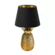 Lampa de masa Navaris, design ananas, 40 cm, soclu E27, ambient interior, negru/auriu, ceramica