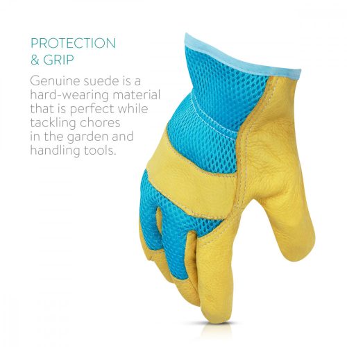 Navaris természetes bőr kertészkesztyű, M-es méret, 3D szövet, 49175.2