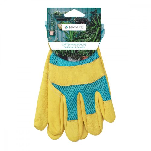 Navaris természetes bőr kertészeti kesztyű, L-es méret, 3D szövet, 49175.3