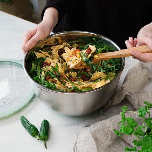 Navaris 3 darabos rozsdamentes acél tálkészlet fedővel, ezüst, 3 méretben: 16 cm, 20 cm, 24 cm, 49210.03.50