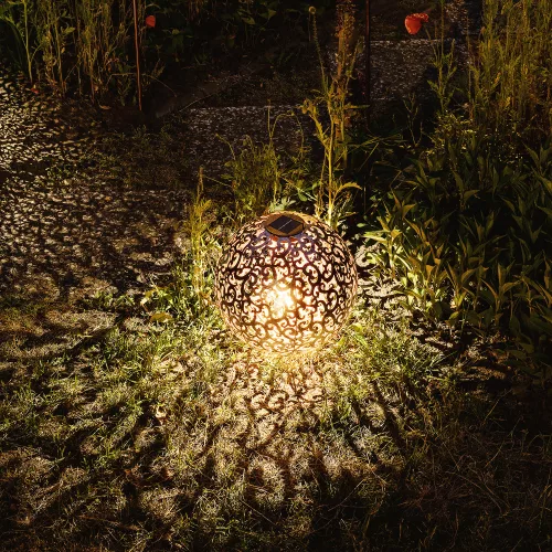 Napelemes kültéri Navaris lámpa, LED világítás, kerek 16 cm, 49371.01