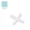 Set 100 distantiere pentru gresie/faianta Navaris, 3 mm, de unica folosinta, alb, plastic