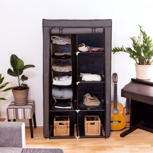 2 db-os akasztóruha-rendező készlet, 6 polc, 30 x 30 x 126 cm, 46267.05.2