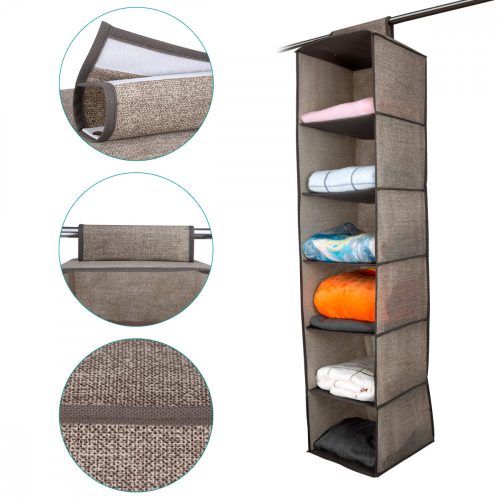 2 db-os akasztóruha-rendező készlet, 6 polc, 30 x 30 x 126 cm, 46267.05.2