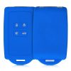 Renault / Dacia autókulcs burkolat - 4 gombos - Keyless Go, szilikon, kék, 48035.04