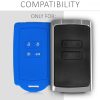 Renault / Dacia autókulcs burkolat - 4 gombos - Keyless Go, szilikon, kék, 48035.04