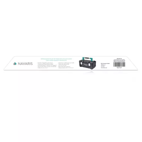 Cutie scule Navaris 20 inch, 51x23x21 cm, tava si compartimente laterale, negru, plastic/metal