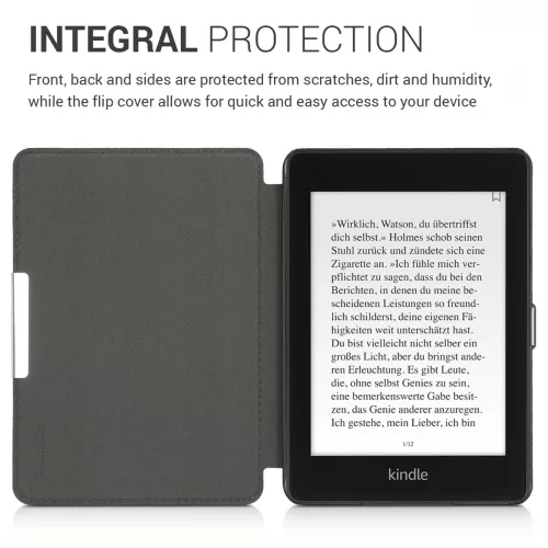 Kindle Paperwhite 10 tok, ökológiai bőr, szürke, 48975.03