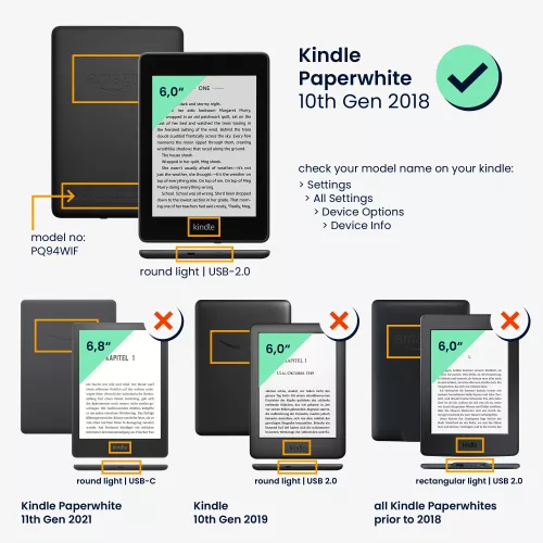Kindle Paperwhite 10 tok, ökológiai bőr, szürke, 48975.03