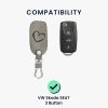 Autókulcs huzat VW / Skoda / Seat - 3 gombos, nubuk bőr, szürke, 48571.06