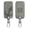 Renault / Dacia autókulcs tok - 4 gombos - Keyless Go, nubuk bőr, szürke, 48565.07