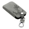 Renault / Dacia autókulcs tok - 4 gombos - Keyless Go, nubuk bőr, szürke, 48565.07