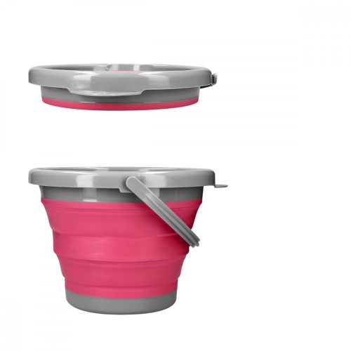 Navaris hőre lágyuló gumiból összecsukható vödör, 5 l, rózsaszín, 45985.2.09