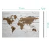 Tabla magnetica Navaris, harta lumii, 70x50 cm, whiteboard si magneti, multicolor, MDF/metal