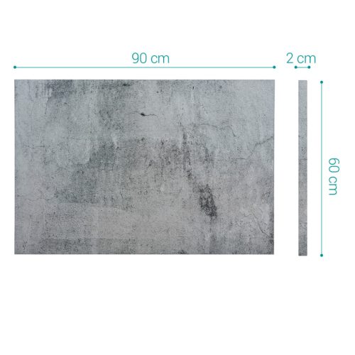 Tabla magnetica Navaris, design beton, 90x60 cm, whiteboard si magneti, multicolor, MDF/metal