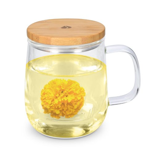 Cana de ceai Navaris cu infuzor si capac bambus, 500 ml, rezistenta la temperaturi, 50093.01