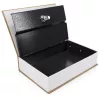 Seif tip carte Navaris, design Londra, 18.5x11.5x5.2 si 24x16x5 cm, 2 chei, albastru, otel