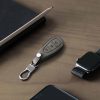 Ford autókulcs tok - 3 gombos - Keyless Go, kwmobile, nubuk bőr, szürke, 49597.03