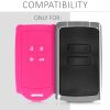 Renault / Dacia autókulcs burkolat - 4 gombos - Keyless Go, kwmobile, szilikon, rózsaszín, 48035.08