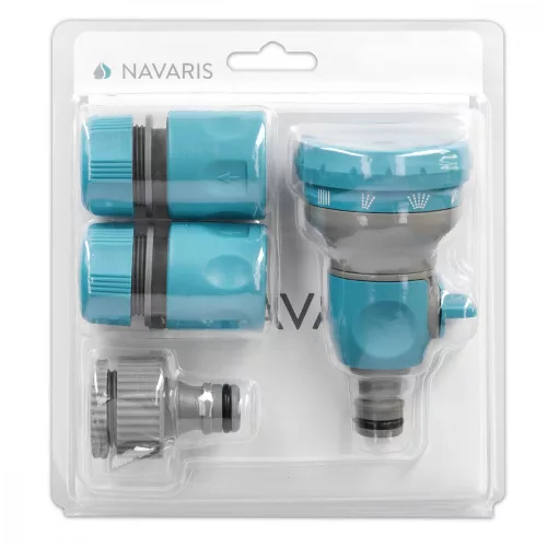 4 db Navaris tömlőcsatlakozó készlet, fúvóka, csaptelep, tömlőcsatlakozó, 51021.01