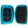 Hyundai / Kia autókulcs burkolat - 3 gombos - Keyless Go, szilikon, kék, 51052.98