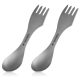 2 x Navaris 3 az 1-ben Titanium Camping Spork készlet, Villa, Kanál, Kés, 51390.02