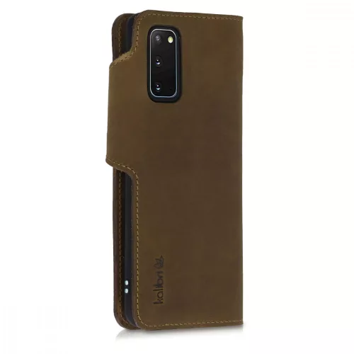 Samsung Galaxy S20 tok, természetes bőr, barna, 51445.05