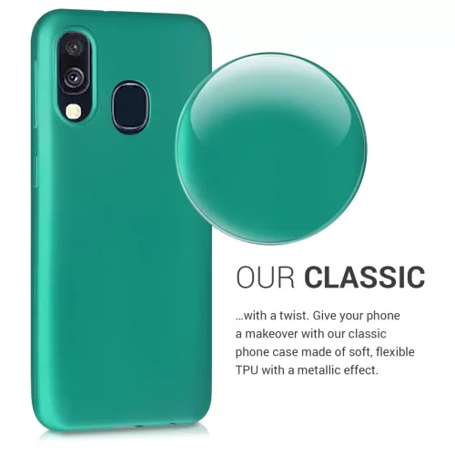 Samsung Galaxy A40 tok, szilikon, zöld, 48546.128