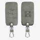 Renault / Dacia autókulcs burkolat - 4 gombos - Keyless Go, nubuk bőr, szürke, 48565.09