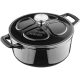 Navaris tapadásmentes öntöttvas edény főzőlapokhoz/sütőkhöz - 24 cm - 3,5 l - fekete, 48777.01.01
