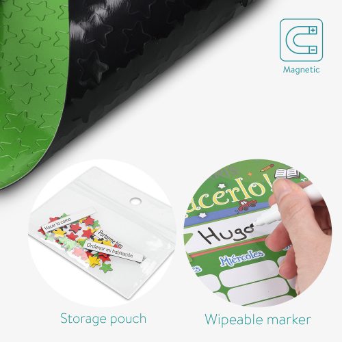 Gyermek feladat/jutalomtábla, 250 mágnes, 40 x 32 cm, spanyol nyelv, 48146.08