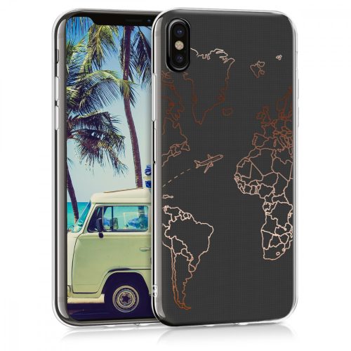 Apple iPhone X / iPhone XS tok, szilikon, rózsaszín arany, 42505.24