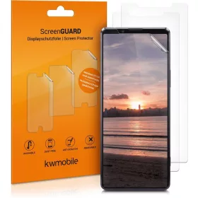   Set 3 folii de protectie pentru Sony Xperia 1 II, Kwmobile, Fata, Transparent, 52469.1