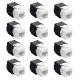 12 db 1 Gbit CAT6 dugós készlet RJ45 Ethernet kábelekhez, Kwmobile, fekete/fehér, műanyag, 52518.12