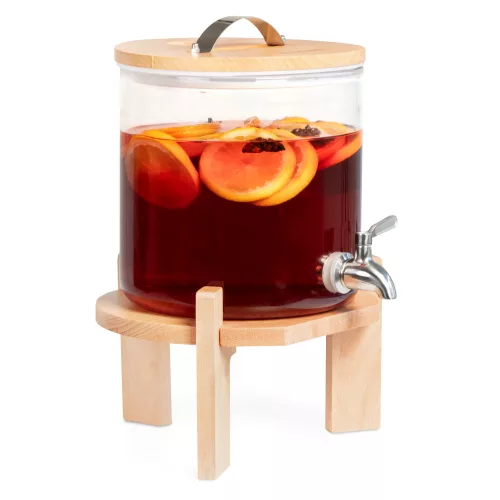 Navaris üveg italadagoló csappal és állvánnyal, 5 l, Barna, 46785.04