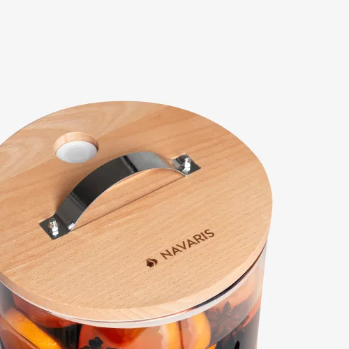 Navaris üveg italadagoló csappal és állvánnyal, 5 l, Barna, 46785.04