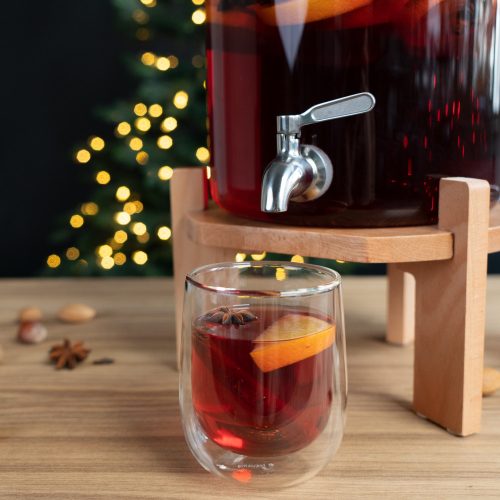 Navaris üveg italadagoló csappal és állvánnyal, 7 l, Barna, 46785.05