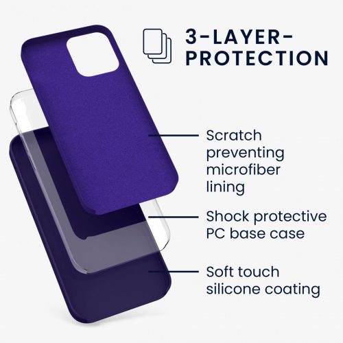 Tok Apple iPhone 12 / iPhone 12 Pro telefonhoz, szilikon, kék, 52641.182