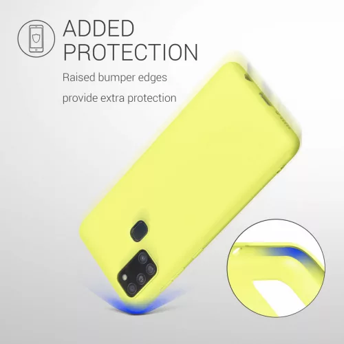 Samsung Galaxy A21s tok, szilikon, sárga, 52494.195
