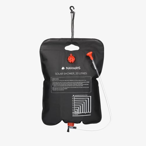 2 db Navaris napelemes kempingzuhany szett tömlővel és csapteleppel, 20L, Fekete, 45686.03.01