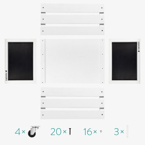 Kerekes tárolódoboz Navaris bakelit albumokhoz, 80 lemez, fehér, 53026.02.02