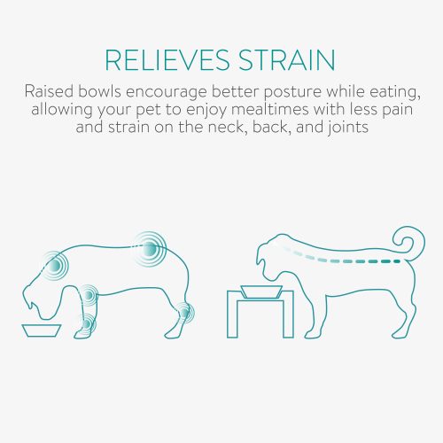 Állítható etetőállomás 2 tállal kutyáknak és macskáknak Navaris, 450 ml, 51387.1.02