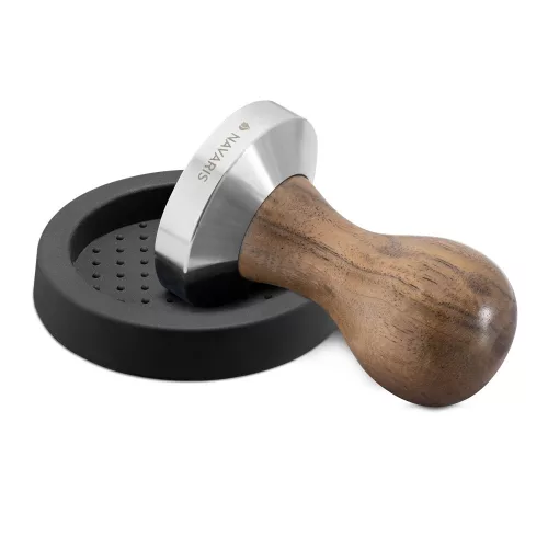 Navaris rozsdamentes acél tamper dió nyéllel, 58 mm, Covoras, 51802.01.30