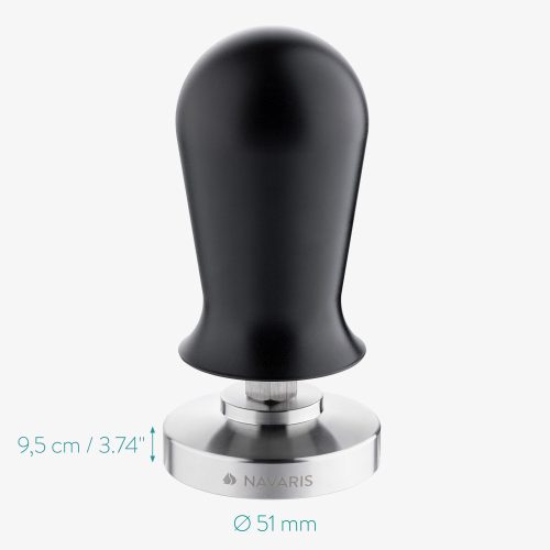 Navaris rozsdamentes acél tamper és alumínium fogantyú, 51 mm, Covoras, 51802.02.29